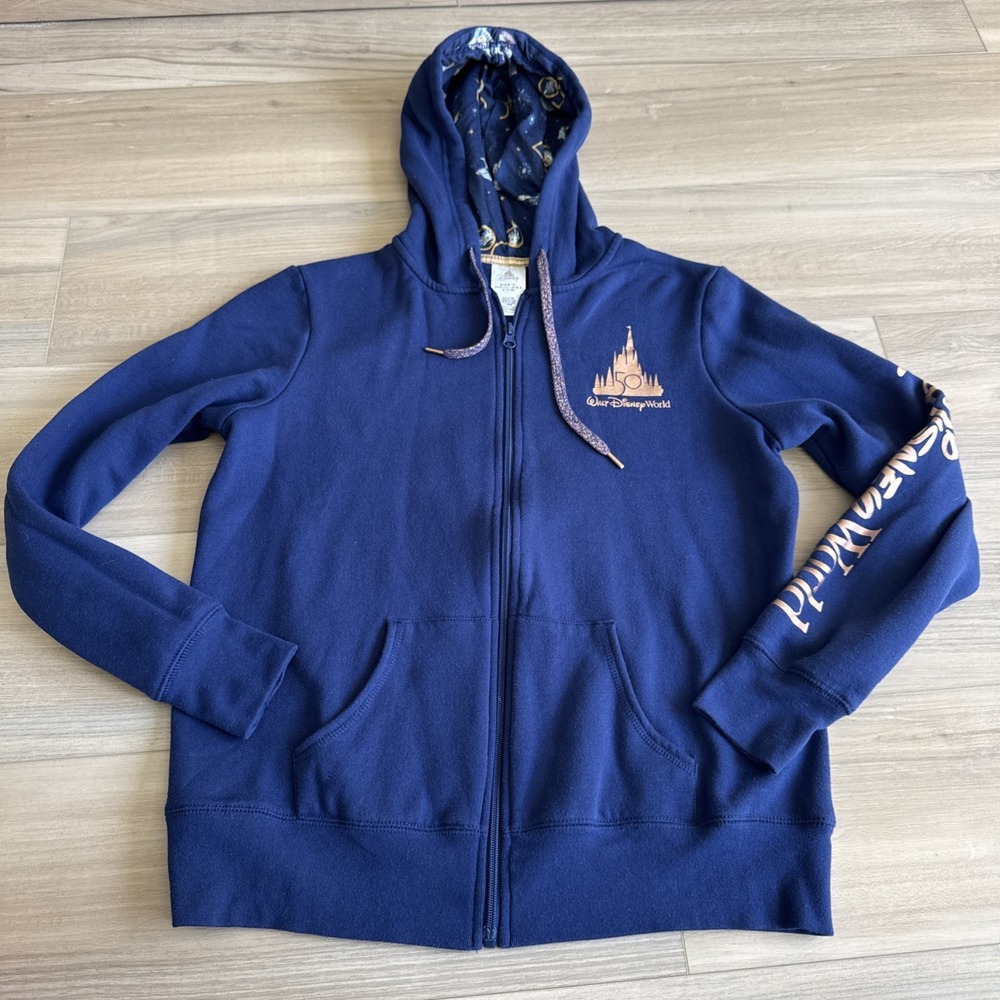 Walt Disney World 50th Anniversary Full Zip Hoodie Jacket Women's Size Large